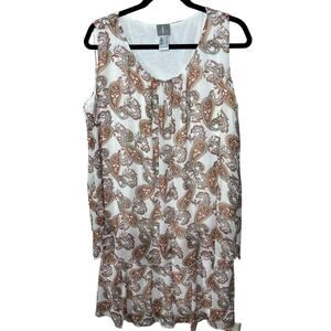 Fair Lady sleeveless Knee Length Paisley Dress Women's Size 14